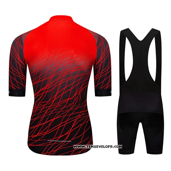 2020 Maillot Ciclismo Le Col Noir Rouge Manches Courtes et Cuissard